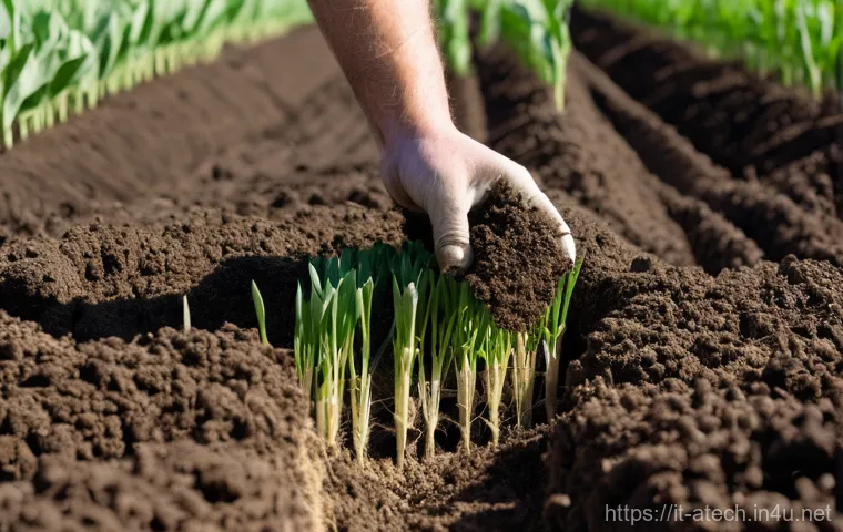 농업기술과 토양 관리 실습 사례 - **Prompt: "An Italian farmer, dressed in practical work overalls and sturdy boots, stands in a vast,...