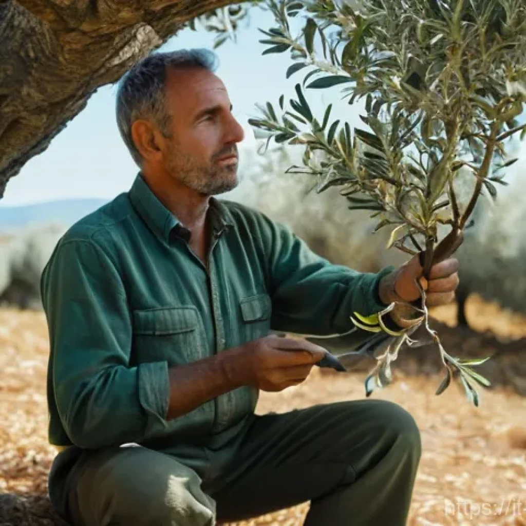 농업기술자의 하루 일과 - **"A dedicated agricultural technician, a man in his 40s with a keen eye and a thoughtful expression...