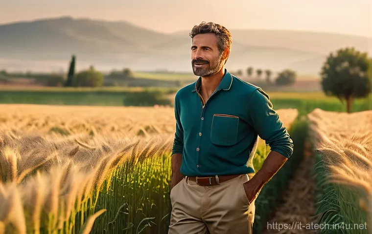 농업기술과 바이오 기술 융합 사례 - **Prompt:** An idyllic Italian countryside scene bathed in warm golden hour light. In the foreground...