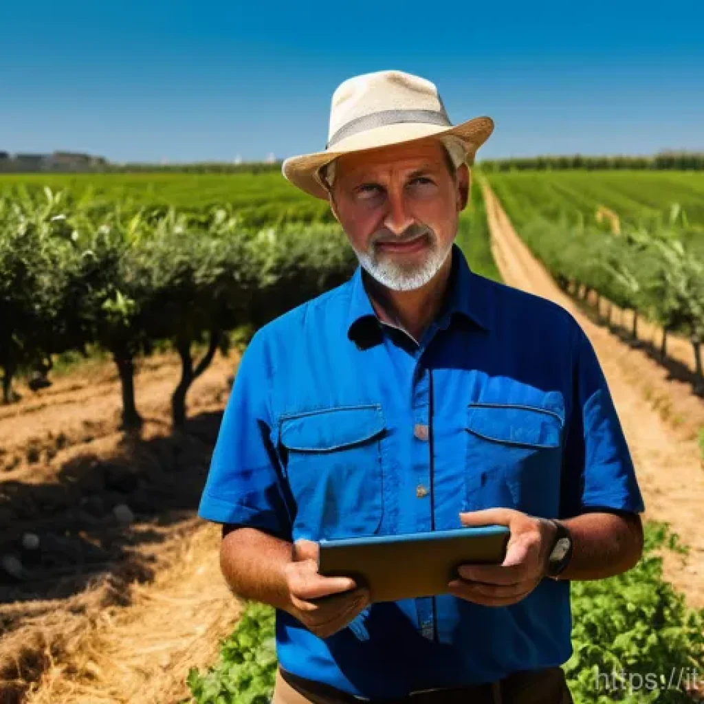 농업기술 실무 경험 활용법 - **Prompt:** "A panoramic view of a picturesque Italian vineyard and olive grove under a clear blue s...