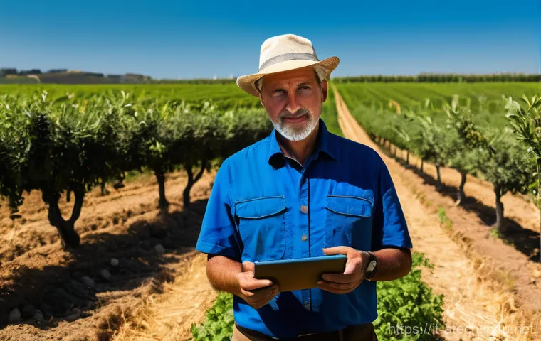 농업기술 실무 경험 활용법 - **Prompt:** "A panoramic view of a picturesque Italian vineyard and olive grove under a clear blue s...