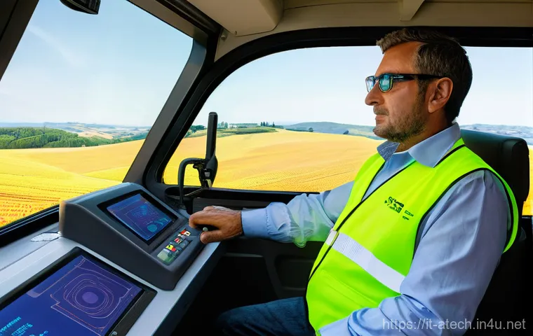 농업기술 현장에서의 안전 관리 - **Prompt 1: Precision Farming in Tuscany**
    An ultra-modern, autonomous tractor, sleek and clean,...