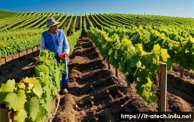 농업기술 연구와 실무의 연결고리 - **Prompt 1: "Smart Farming in an Italian Vineyard"**
    A wide shot of a serene Italian vineyard, p...