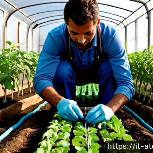 농업기술과 원예 기술 실무 - Photorealistic agricultural technology training in a sunlit greenhouse in rural Tuscany, Italy, a ho...